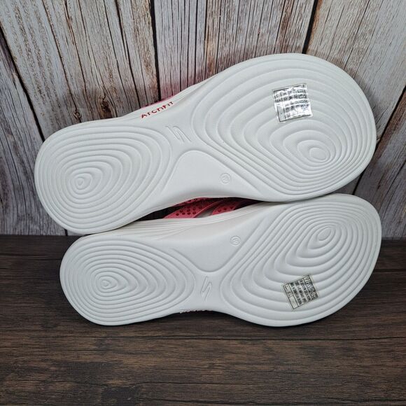 Skechers Arch Fit Radiance Mesmerize Thong Sandals Red Pink Women's 7 W (NWT) - Picture 7 of 8